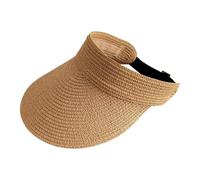 Sun Hats for Women - UV Block Straw Headgear, Wide Brim Ponytail Hat, Packable Summer Roll Up Visor | Breathable Floppy Sunshade Cap for Teen Girls Pool Sports Outdoor Hiking Camping Climbing