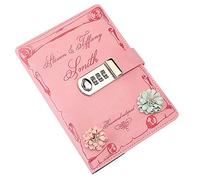 Sun Kea - Diario de contraseñas para estudiantes, tapa de piel sintética, cuaderno de escritura con patrón de rosas románticas, organizador de regalo, 180 hojas, 7.8 x 6.2 pulgadas