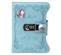 Sun Kea - Diario de contraseñas para estudiantes, tapa de piel sintética, cuaderno de escritura con patrón de rosas románticas, organizador de regalo, 180 hojas, 7.8 x 6.2 pulgadas