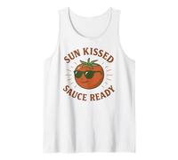 Sun Kissed Sauce Ready Funny Tomate Gafas de sol Camiseta sin Mangas