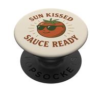 Sun Kissed Sauce Ready Funny Tomate Gafas de sol PopSockets PopGrip Adhesivo