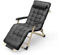 Sun Lounger Garden Chairs Foldable Adjustable Recliner, Comfortable Zero-Gravity Recliner Outdoor Office Beach Recliner Patio Lounger Chair Support 200kg (Color, Black),with Black Cushions