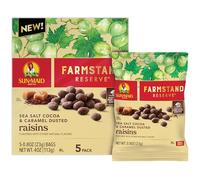 Sun-Maid Farmstand Reserve - Pasas de cacao y caramelo con sal marina - Caja de 5 unidades - Bolsa de aperitivos de 0.8 onzas