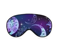 Sun Moon and Space Sleep Mask Night Cover Eye para mujeres y hombres BlockLight para avión, viaje, siesta, correa ajustable