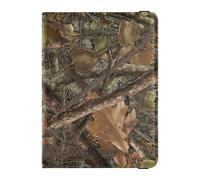 Sun Moon Clouds Stars - Funda para pasaporte y tarjeta de vacunación con ranura para tarjeta de vacunación, funda de piel sintética para pasaporte, Camuflaje realista ramas del bosque, 5.7 x 4.3