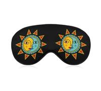 Sun Moon Faces - Antifaz para dormir, suave, con los ojos vendados, portátil, con correa ajustable para hombres y mujeres
