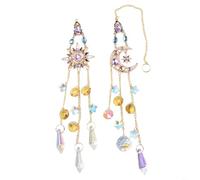 Sun Moon - Juego de 2 atrapasueños de cristal para colgar en cocinas, baños, dormitorios, salas de estar y patios