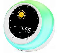 Sun & Moon Rise Kids Alarm Clock Children S Sleep Trainer Sleep Sound Machine Wake Up Light & Night Light Teach Kids Day & Night Chumian