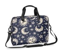 Sun Moon Starry Sky Boho Chic Art Maletín para laptop para hombres y mujeres, bolsa de computadora de negocios de 15.7 pulgadas con correa de hombro desmontable, funda para laptop, maletín de