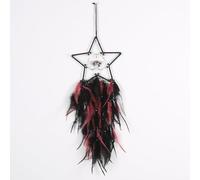 Sun Moon Stars Feathers Dreamcatcher Hanging Ornament Crystal Stone Handmade Weaving Decoration Colorful Feather Wind Chime Hand-Woven Living Room Bedroom Ornaments Wall Pendant Home Decor(Tiny Spot)