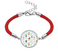 Sun Mountain River Popsicle Sweet Ice Lucky Red String Pulsera de cuerda hecha a mano