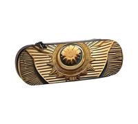 Sun Old - Estuche de piel con estampado de gracia egipcia atemporal, versátil soporte para bolígrafos, estuche de viaje para uso diario, Black, Talla única