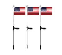 Sun Powered Lamps, Outdoor Path Lighting Kit, LED Flag Illumination System, Weatherproof Resin Light Fixture, Festive Yard Style Decor for Garden Backyard Driveway Use