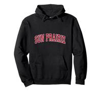 Sun Prairie Wisconsin WI Vintage Sports Design Rojo Diseño Sudadera con Capucha
