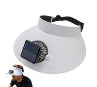 Sun Proof Fan Hat, USB Rechargeable Cooling Headwear, Wide Brim Sun Visor with Solar Panel, Three Speed Adjustable Electric Ventilator, Summer Outdoor Cap with Breathable Mesh, Travel Gear for Hiking