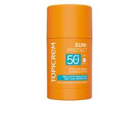 Topicrem - Sun Protect, Stick invisible SPF50+ - Barra solar facial muy alta protección, hidrata 8 horas - Cuidado para la piel sensible expuesta al sol - sin