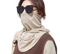 Sun Protection Hat, UV Face Cover Hat with Neck Flap, Breathable Wide Brim cap, Adjustable Design, 1 Pack, Outdoor Hiking, Fishing, Cycling, 19.69x14.57in Light Gray Khaki, verde caqui