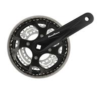 Pedalier de MTB Sunrace 7-8v. M3 aluminio negro 170mm 48-38-28 con protector de