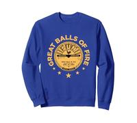 Sun Records Jerry Lee Lewis Great Balls of Fire Sudadera, Unisex para Adultos, Azul Real, XXL
