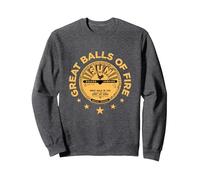 Sun Records Jerry Lee Lewis Great Balls of Fire Sudadera, Unisex para Adultos, Jaspeado Oscuro, M