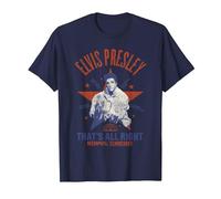 Sun Records X Elvis Presley Eso Está Bien Camiseta, Hombre, Azul Marino, 3XL