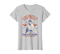 Sun Records X Elvis Presley Eso Está Bien Camiseta, Mujer, Plata, XS