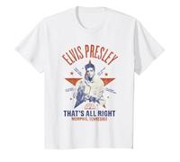 Sun Records X Elvis Presley Eso Está Bien Camiseta, Niños, Blanco, 12 años
