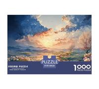 Sun Reflecting on The Calm Lake 1000 Pcs Premium-Karton Puzzle Oriental Moonlit Stressabbau Familienspiel Puzzles Als Geburtstagsgeschenke 38x26cm/1000pcs