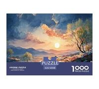 Sun Reflecting on The Calm Lake 1000 Stück Premium-Karton Puzzle Oriental Moonlit Lebendige Bilder Kreatives Spiel Puzzles Als Geburtstagsgeschenke 52x38cm/1000pcs