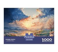 Sun Reflecting on The Calm Lake 1000 Stück Premium-Karton Puzzle Oriental Moonlit Stressabbau Familienspiel Puzzles Als Wohnaccessoires 52x38cm/1000pcs