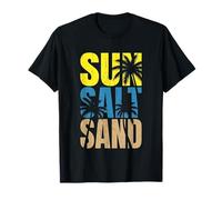 Sun Salt Sand - Viaje Familiar a la Playa Palmeras Playa de Vacaciones Camiseta