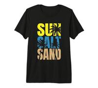 Sun Salt Sand - Viaje Familiar a la Playa Palmeras Playa de Vacaciones Camiseta Premium