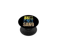 Sun Salt Sand - Viaje Familiar a la Playa Palmeras Playa de Vacaciones PopSockets PopGrip Adhesivo