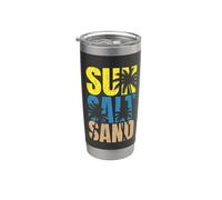 Sun Salt Sand - Viaje familiar a la playa Palmeras Playa de vacaciones Vaso térmico de acero inoxidable de doble pared