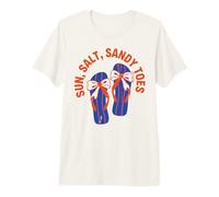 Sun Salt Sandy Toes Bonitas Chanclas Playa Verano Gráfico Camiseta Premium