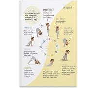 Sun Salutation Flow Art - Yoga Practice Sequence, Modern Canvas Print for Mindfulness Space & Home Decor(Framed,12x18inch(30x45cm))
