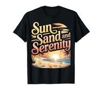 Sun Sand and Serenity Estética Playa Verano |- Camiseta