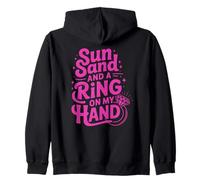 Sun Sand y un Anillo en mi Mano Luna de Miel Sudadera con Capucha