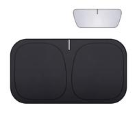 Sun Shade for Car Windshield, Cooling Front Windshield Cover, Foldable Space Saving UV Block Privacy Protector for SUV, Sedan, and All Vehicles, Black