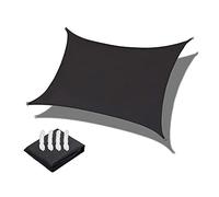 Sun Shade Sail 2x3m Rectangle Water Resistant PES Sunscreen Awning Canopy for Outdoor Garden Patio Yard Party UV Block, 3x4m, Black