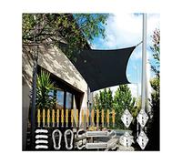 Sun Shade Sail Awning Sunscreen Fabric 2x2m 3x5m Rectangle Pergola Cover Canopy Waterproof UV Block Sun Shelters with Fixing Kit for Garden Patio Yard Party Pool Backyard Black