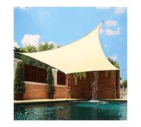 Sun Shade Sail Canopy Rectángulo 3x5m 4x4m Toldo Solar Toldo Resistente al Agua Tabla de Sombra para la Sombra de la Sombra para el jardín al Aire Libre Fiesta de balcón del césped, Crema