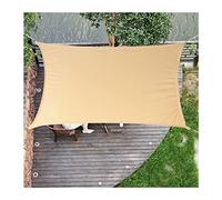 Sun Shade Sail Outdoor Rainproof Canvas Sun Shade Net Sunscreen Awning UV Block Waterproof Sun Shelter Canopy for Garden Patio Camping Carport Yard, Sand Color