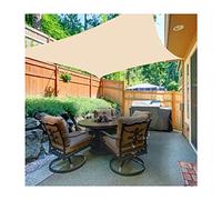 Sun Shade Sail Outdoor Waterproof UV Protection Sun Sail 300D Polyester Awning Canopy Rectangle Sunshade Cover Net with Rope for Garden Yard Patio Pergola, Cream
