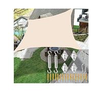 Sun Shade Sail Rectangle Awning Patio Sunshade Cover Canopy Waterproof Fabric with Fixing Kit and 4 Ropes for Outdoor Garden Yard Pergola, Beige