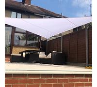 Sun Shade Sail Triangle 5m White Garden UV Waterproof Canopy Awning Screen Shelter Gazebo Pergola Patio Conservatory Protective Indoor Outdoor Block Rope