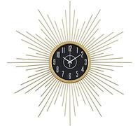 Sun-Shaped Wall Clock Decoration and Arabic Numerals Always Shine in The Living Room Dining Hall Corridor Wall Decoration (Color : Gold)
