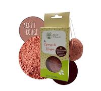 Sun&Sia - Esponja de Konjac 100% natural con arcilla roja