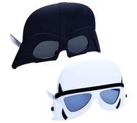 Sun-Staches Gafas de sol Darth Vader y Stormtrooper | Paquete de 2 accesorios de disfraz de Star Wars para cosplay o parejas de Halloween | Producto oficial | Talla única