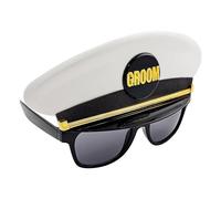 Sun-Staches Gafas de sol para novio, atuendo de boda o despedida de soltero, accesorio de regalo de luna de miel, UV400, talla única